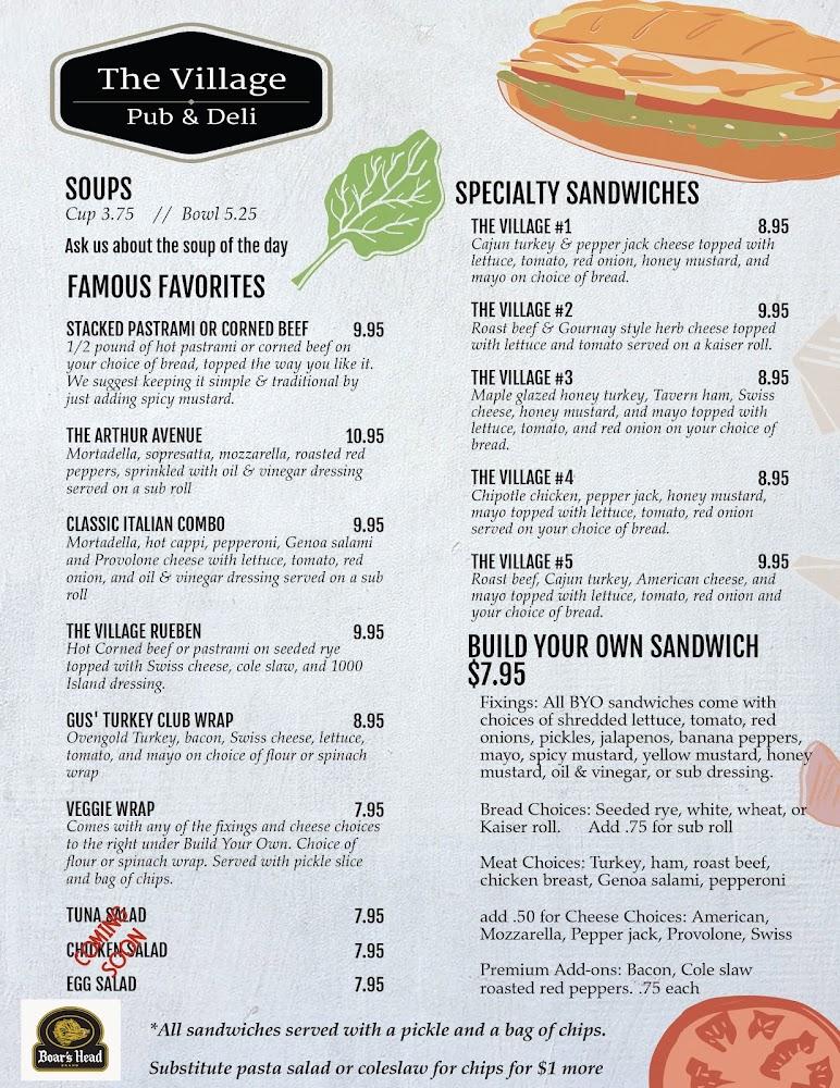 The Village Pub & Deli Menu image 1